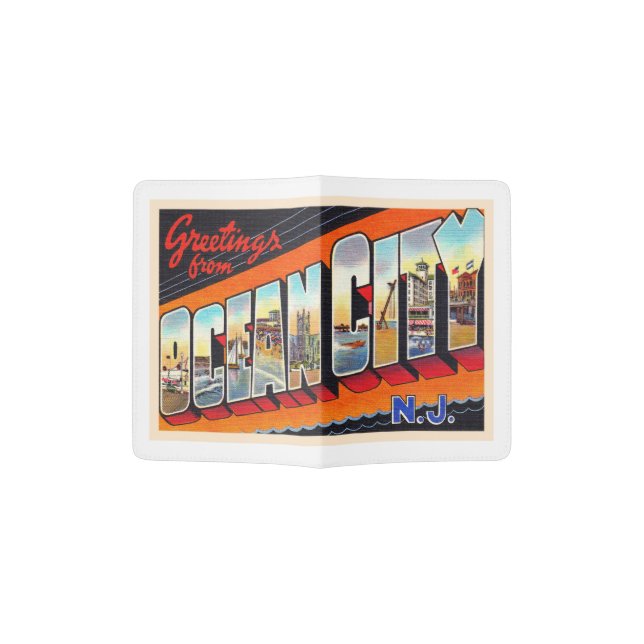 Ocean City New Jersey NJ Large Letter Postcard Passport Holder (Opened)