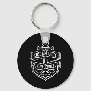 Ocean City New Jersey Nj Vintage Anchor Design Gif Keychain