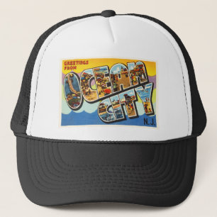 Ocean City New Jersey NJ Vintage Travel Postcard- Trucker Hat
