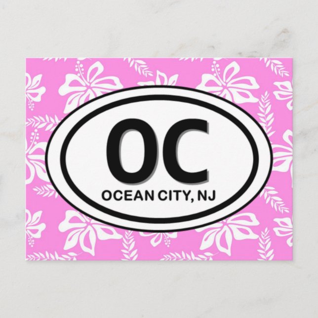 Ocean City New Jersey ~ OC NJ Pink Beach Postcard (Front)
