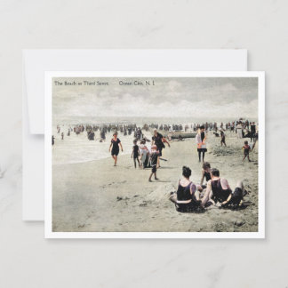 Ocean City NJ Beach at Third St 1910s Vintage Postcard