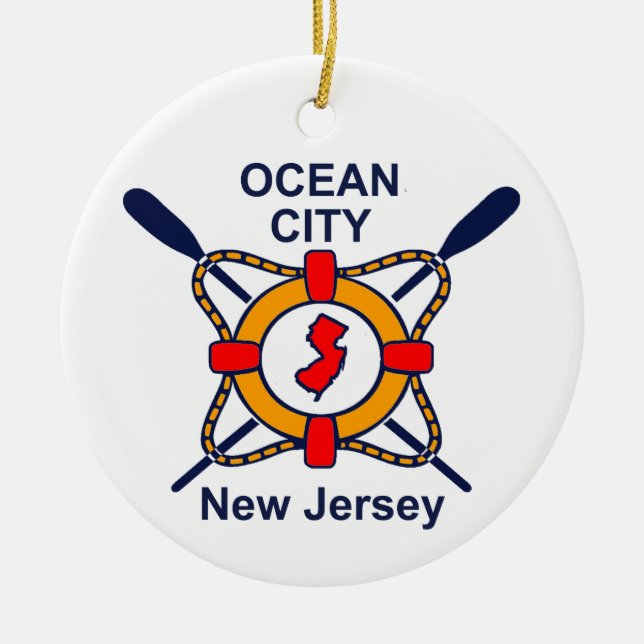 Ocean City NJ Ceramic Ornament (Front)