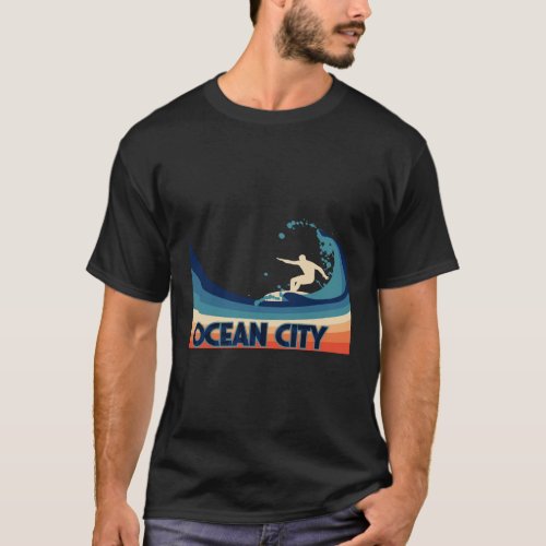 Ocean City Retro Surf Hoodie Travel Souvenir Gift  T_Shirt