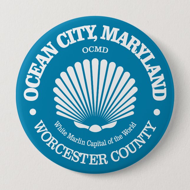 Ocean City (seashell) Button (Front)