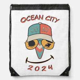 Ocean City Smile Drawstring Bag