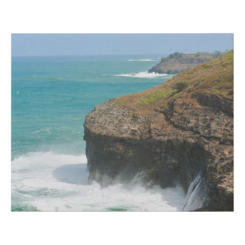 Ocean Cliffs at Kilauea Kauai Faux Canvas Print