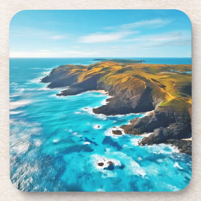 Ocean Cliffs: Wild Shore Beverage Coaster (Front)