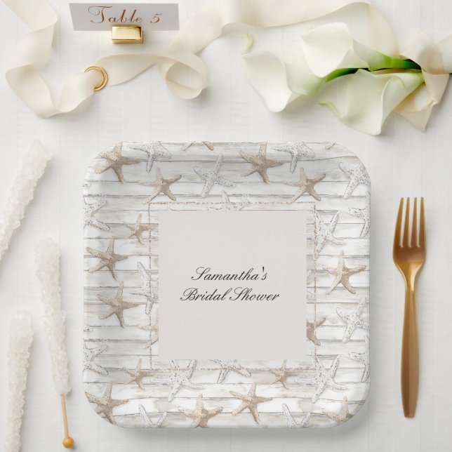 Ocean Coast View Bridal Shower Paper Plates (Wedding)