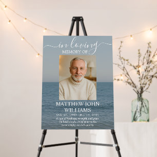 Ocean Coastal Male Photo Funeral Memorial Foam Board