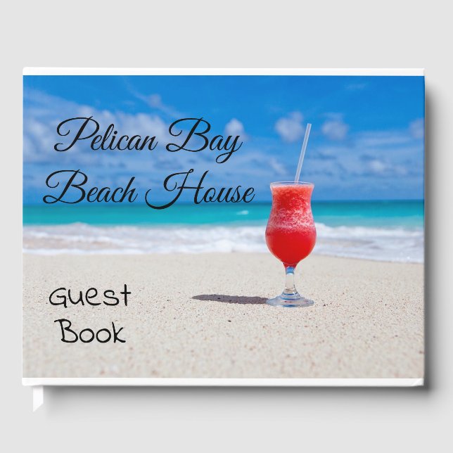 Ocean Cocktail Beach House Home Guest Book (Front)