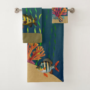 Ocean Colorful Coral Reef Towel Set