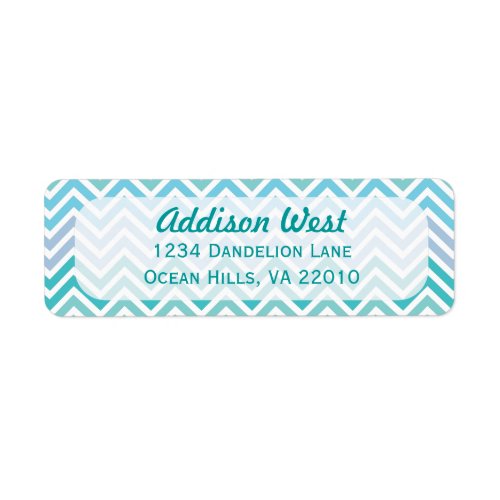 Ocean Colors Chevron Address Labels