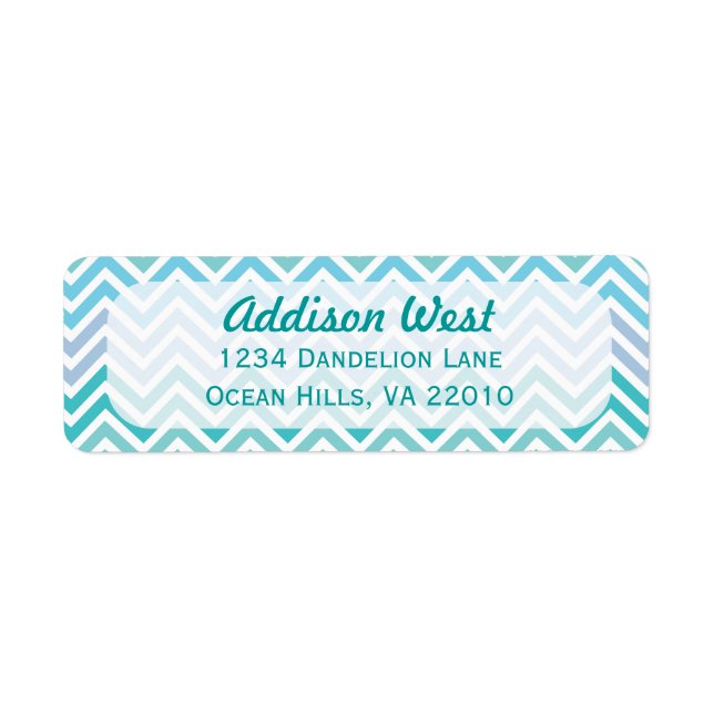 Ocean Colors Chevron Address Labels (Front)