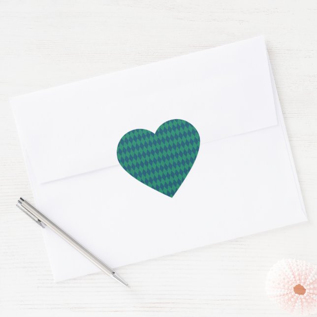 Ocean Colors Diamond Glitter Heart Sticker (Envelope)