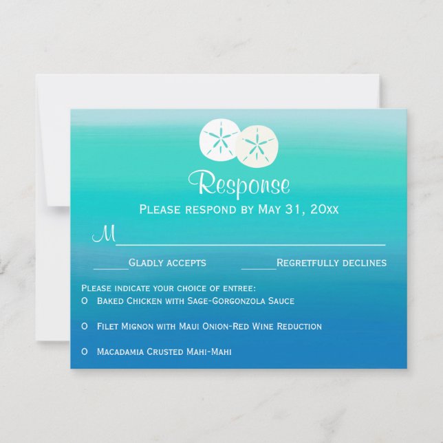 Ocean Colors RSVP Card (Front)