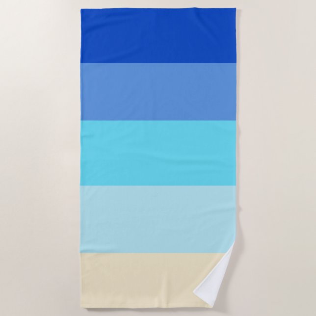 Ocean Colors Stripes  Beach Towel (Front)