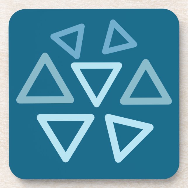 Ocean Colors Triangle Pattern Beverage Coaster (Front)