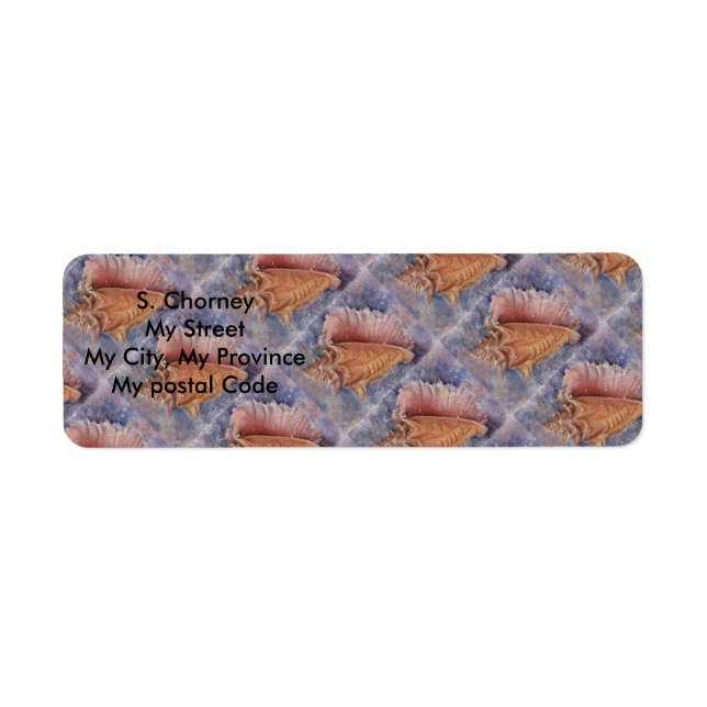 OCEAN CONCH SEASHELL Return Address Label (Front)