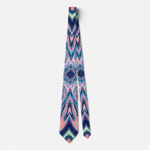 ocean coral agate pattern neck tie