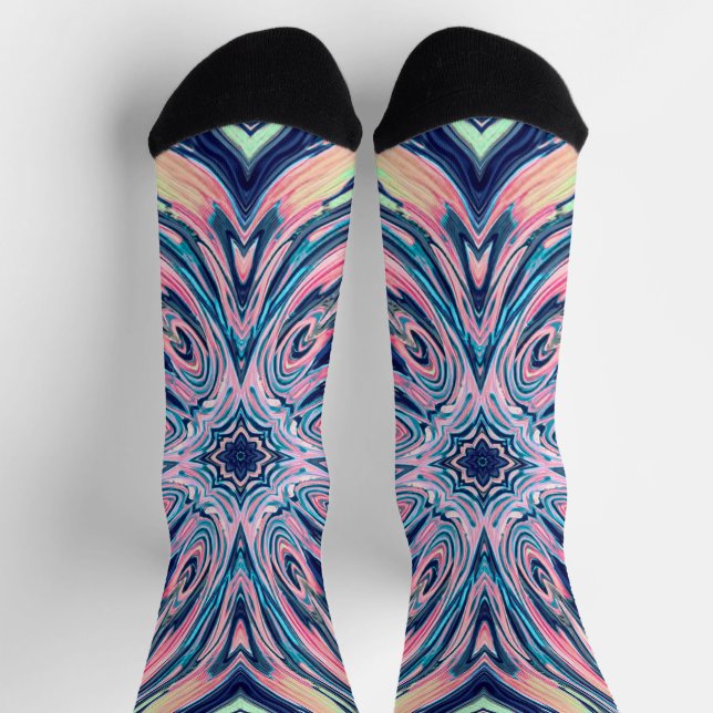 ocean coral agate pattern socks (Top)