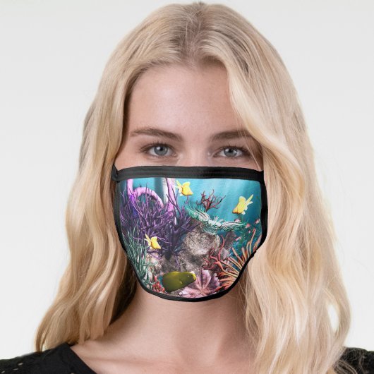 Ocean Coral Reef Face Mask (Worn Her)