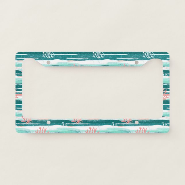 Ocean Coral Reef Pattern License Plate Frame (Front)