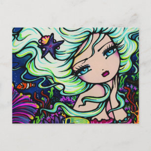 Ocean Coral Reef Starfish Mermaid Fantasy Postcard