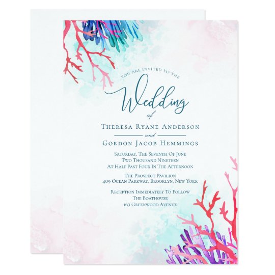 Download Ocean Coral Wedding Invitations | Zazzle.com