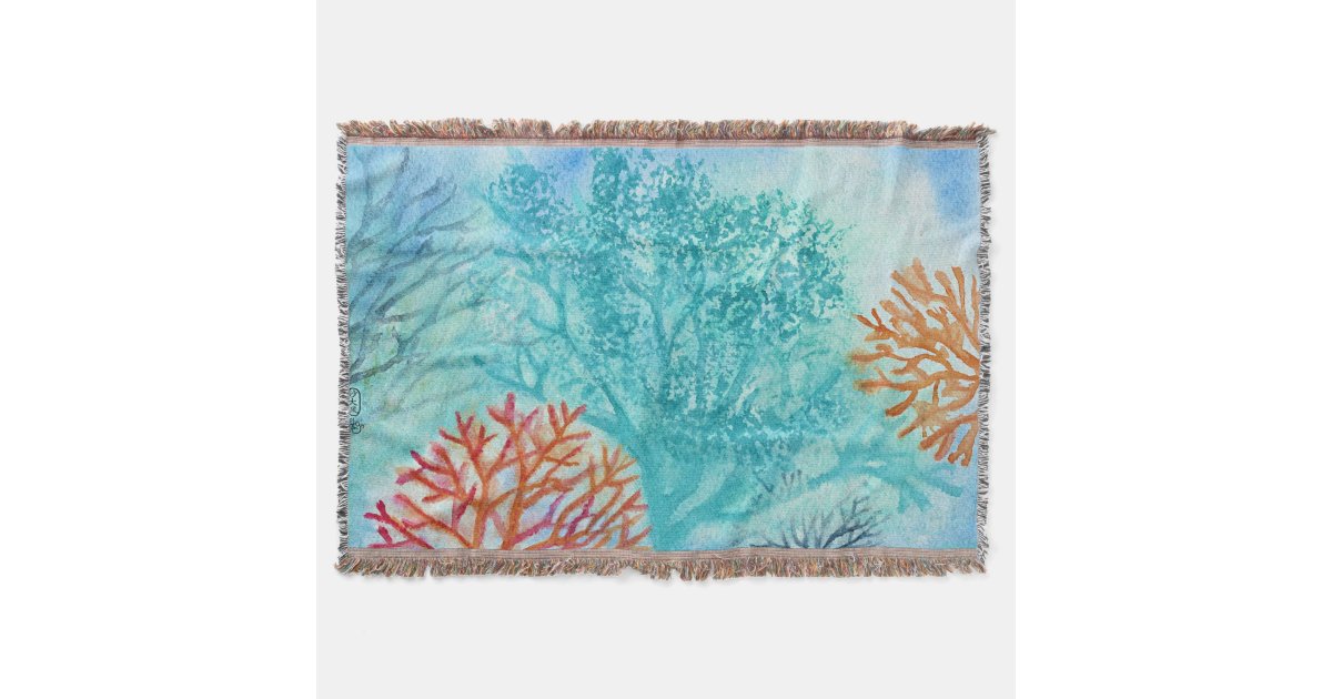 Ocean Corals Throw Blanket Zazzle