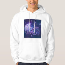 Ocean Cosmos Jellyfish White Pullover Hoodie