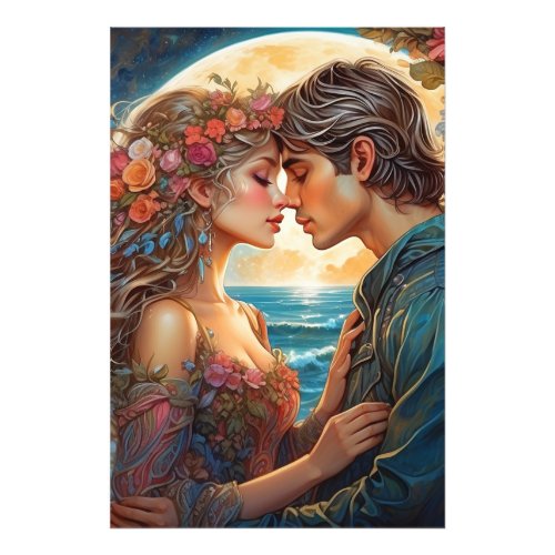  Ocean Couple Moon Romantic AP51 Fantasy Photo Print