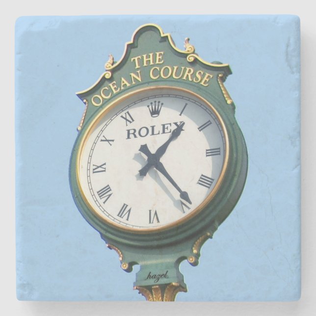 Ocean Course Clock, Kiawah Island, SC Marble Coast Stone Coaster (Front)