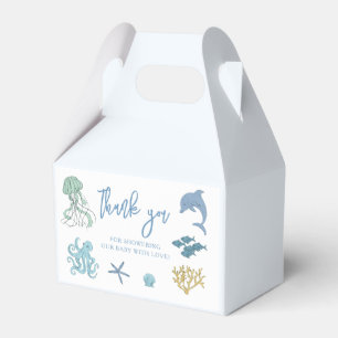 Ocean Creature Blue Baby Shower Favor Boxes