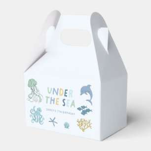 Ocean Creature Blue Birthday Party Favor Boxes