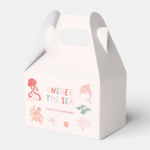 Ocean Creature Pink 1st Birthday Party Favor Boxes