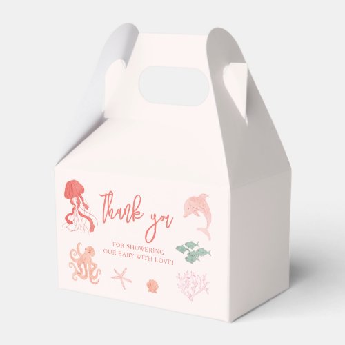 Ocean Creature Pink Baby Shower Favor Boxes