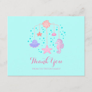 Ocean Crib Mobile Baby Shower Thank You Card