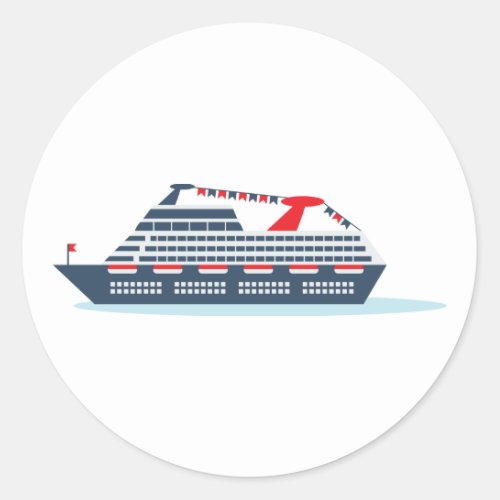 Ocean Cruise Ship Classic Round Sticker