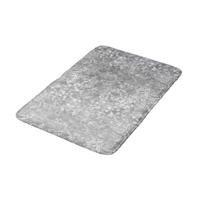 Ocean Currents & Bubbles Silver or Gray Bath Mat (Angled)