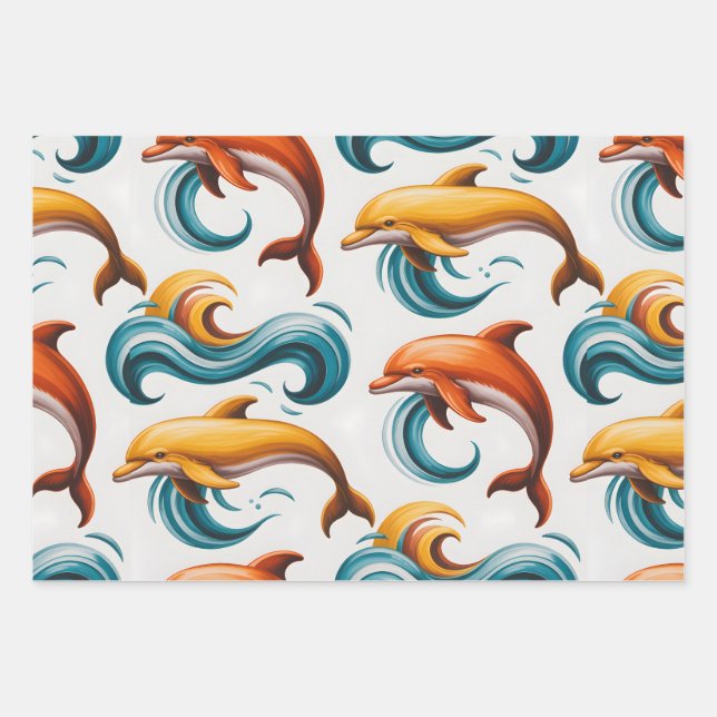 Ocean Dance Wrapping Paper Sheets (Front)