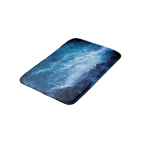 Ocean _ Dark Blue Waves Bath Mat