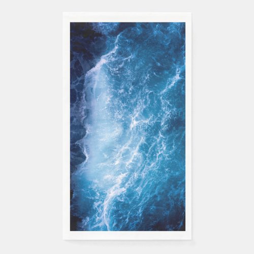 Ocean _ Dark Blue Waves Paper Guest Towels