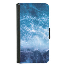 Ocean - Dark Blue Waves Samsung Galaxy S5 Wallet Case