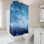 Ocean - Dark Blue Waves Shower Curtain