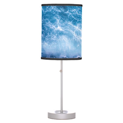 Ocean _ Dark Blue Waves Table Lamp