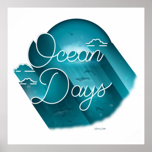 Ocean Days Square Poster 24x24