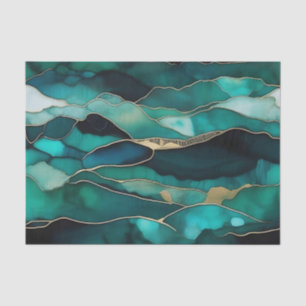 Ocean Depths Abstract Ink Tissue Paper