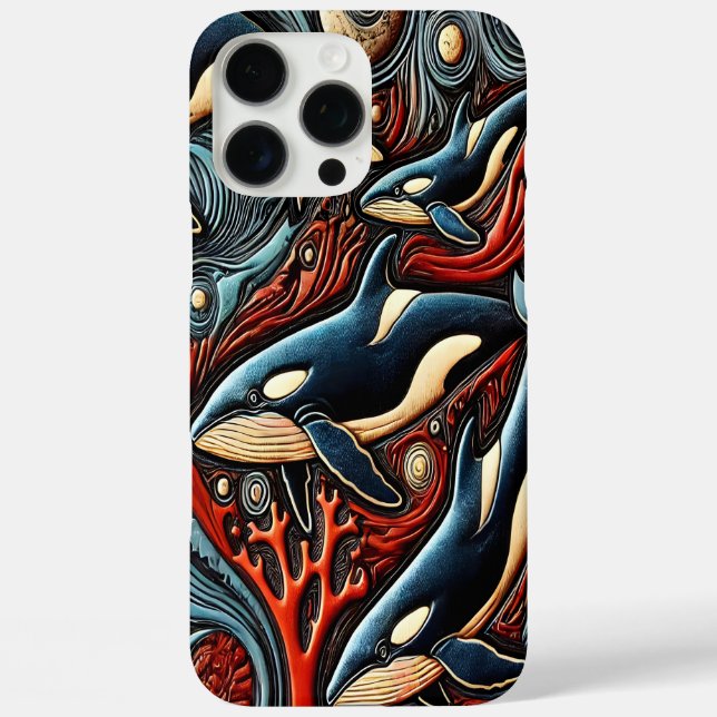 Ocean Depths: Whales in Flow Case-Mate iPhone Case (Back)