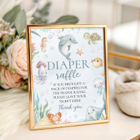 Ocean Diaper Raffle Table Sign