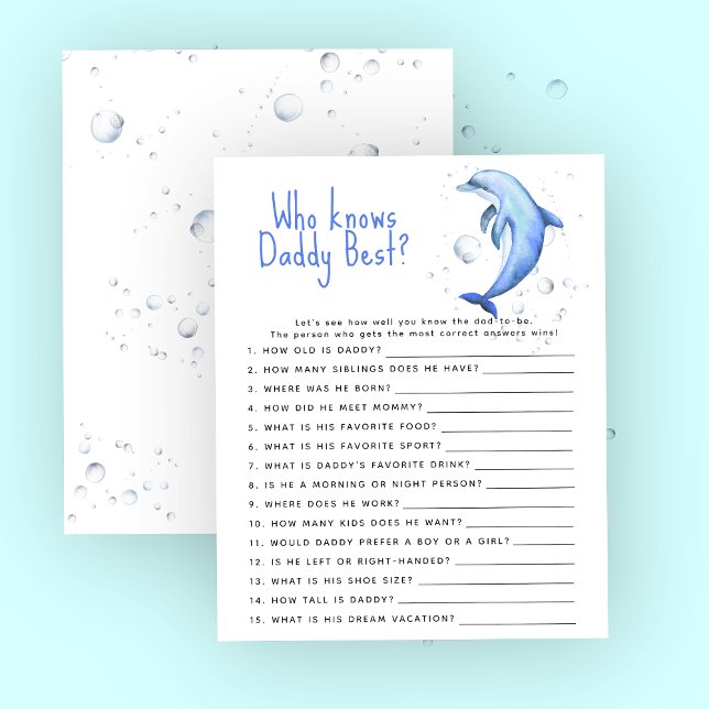 Ocean dolphin - Game Who knows daddy best (Creator Uploaded)